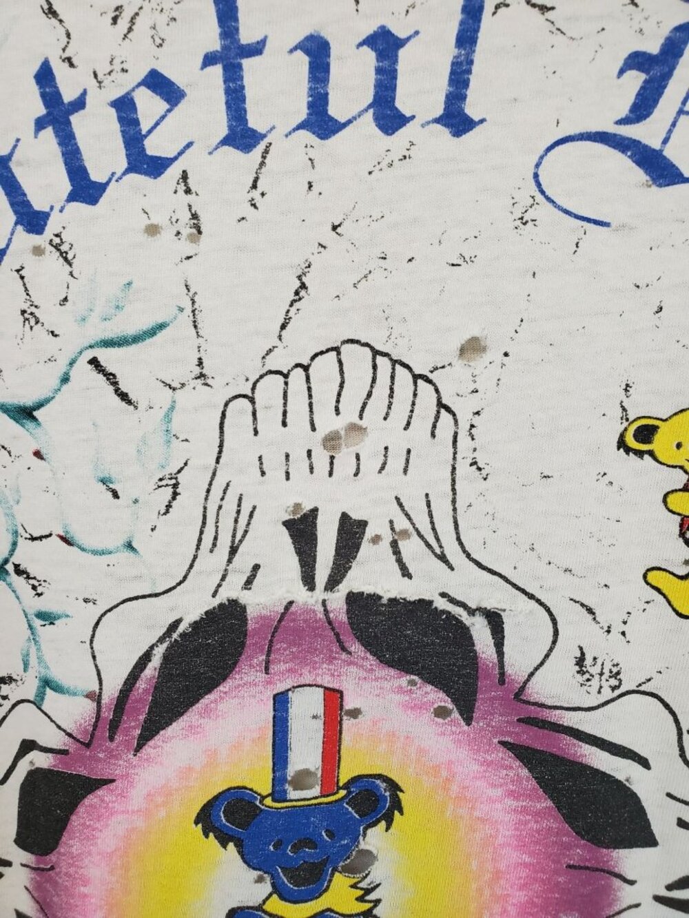 Grateful Dead 1991 dancing bears all over print short sleeved t shirt - flawed - Picture 12 of 14